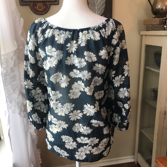 anthropologie edme & esyllte blue floral top - Picture 3 of 7
